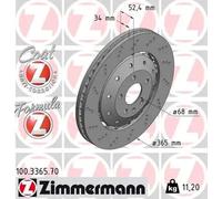 2x Disque de frein ZIMMERMANN 100.3365.70 convient pour VAG