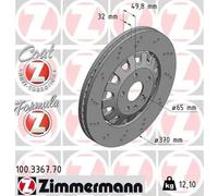 2x ZIMMERMANN 100.3367.70 Formula Z Coat Z Disque de frein pour SEAT Ateca (KH7)