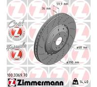 2x Disque de frein ZIMMERMANN 100.3369.70 convient pour VAG