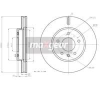 2x Disque de frein ventilé 19-2369 MAXGEAR pour OPEL CHEVROLET