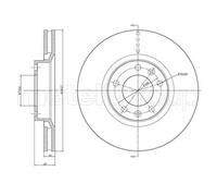 2x Disque de frein ventilé 23-0295 METELLI pour CITROËN PEUGEOT
