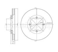 2x Disque de frein ventilé 23-0360 METELLI pour ROVER HONDA