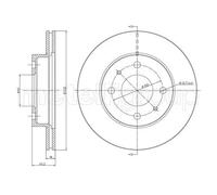 2x Disque de frein ventilé 23-0457 METELLI pour NISSAN ALMERA I Hatchback