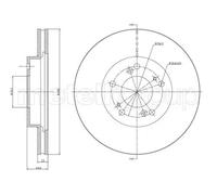 2x Disque de frein ventilé 23-0503C METELLI pour HONDA ACURA