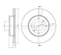 2x Disque de frein ventilé 23-0505C METELLI pour MITSUBISHI PROTON