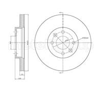 2x Disque de frein ventilé 23-0550C METELLI pour RENAULT LAGUNA I SAFRANE I