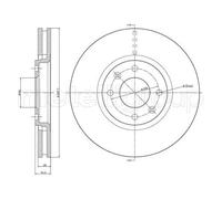 2x Disque de frein ventilé 23-0557C METELLI pour CITROËN XANTIA XANTIA Break
