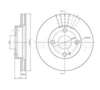 2x Disque de frein ventilé 23-0668C METELLI pour MAZDA 323 S VI A trois volumes