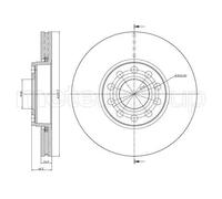 2x Disque de frein ventilé 23-0745C METELLI pour VW SKODA