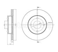2x Disque de frein ventilé 23-0850 METELLI pour NISSAN MICRA II