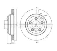 2x Disque de frein ventilé 23-0883C METELLI pour PORSCHE VW AUDI