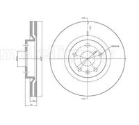 2x Disque de frein ventilé 23-1007C METELLI pour SAAB OPEL
