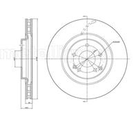 METELLI 2x Disque de Frein Avant Ø330 MM Aéré pour Mercedes-benz CLK Cabriolet