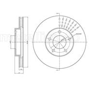 2x Disque de frein ventilé 23-1036C METELLI pour MAZDA FORD