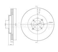 2x Disque de frein ventilé 23-1050C METELLI pour HONDA JAZZ II JAZZ III