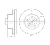 2x Disque de frein ventilé 23-1051C METELLI pour JEEP WRANGLER I CHEROKEE