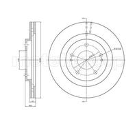 2x Disque de frein ventilé 23-1099 METELLI pour MITSUBISHI PAJERO PININ I
