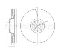 2x Disque de frein ventilé 23-1102C METELLI pour AUDI VW