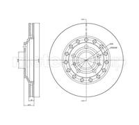 2x Disque de frein ventilé 23-1121C METELLI pour VW AUDI