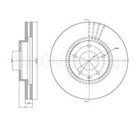 2x Disque de frein ventilé 23-1163C METELLI pour MAZDA MPV II