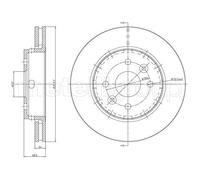 2x Disque de frein ventilé 23-1164C METELLI pour KIA SHUMA II