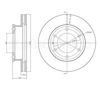 2x Disque de frein ventilé 23-1214 METELLI pour FORD MAZDA