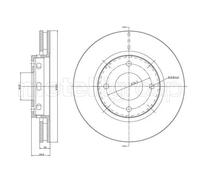 2x Disque de frein ventilé 23-1236C METELLI pour MITSUBISHI SMART
