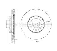 2x Disque de frein ventilé 23-1465C METELLI pour CHEVROLET AVEO A trois volumes