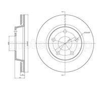 2x Disque de frein ventilé 23-1734C METELLI pour AUDI 100 C3 A trois volumes