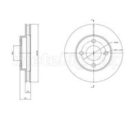 2x Disque de frein ventilé 23-1808C METELLI pour NISSAN MICRA III