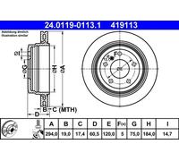 2x Disque de frein ventilé 24.0119-0113.1 ATE pour BMW 3 Touring 3
