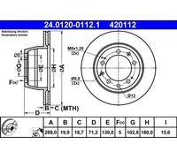 2x Disque de frein ventilé 24.0120-0112.1 ATE pour PORSCHE 924 944 928