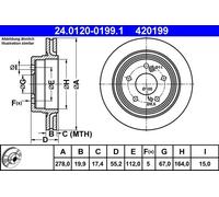 ATE Disque de frein 24.0120-0199.1 convient pour MERCEDES-BENZ 2x