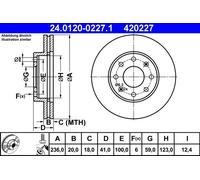 ATE 24.0120-0227.1 Disque de frein