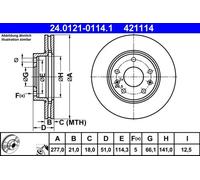 2x Disque de frein ventilé 24.0121-0114.1 ATE pour LAND ROVER FREELANDER I