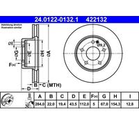 ATE Disque de frein ventilé 24.0122-0132.1 pour Mercedes‑Benz Classe C – Lot de 2
