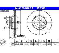 2x Disque de frein ventilé 24.0122-0165.1 ATE pour MAZDA 323 C IV 323 F IV MX-3