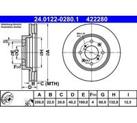 ATE Disque de frein 24.0122-0280.1 - avant ventilé - 1 pièce