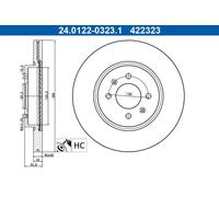 ATE 24.0122-0323.1 Disque de frein