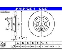 2x ATE 24.0124-0217.1 Disque de frein Avant pour MAZDA RX-8 (SE, FE) 302.5mm