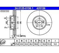 ATE Disque de frein Toyota Avensis 1.6-2.0 97-03