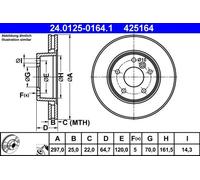 ATE 24.0125-0164.1 Disque de frein