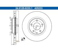 2x Disque de frein ventilé 24.0125-0233.1 ATE pour MAZDA 3 A trois volumes CX-30