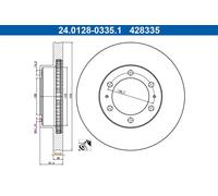 ATE – Disque de frein 24.0128-0335.1 ventilé pour TOYOTA FJ Cruiser (GSJ1_) 2006-2011