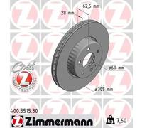 2x Disque de frein ventilé 400.5515.30 ZIMMERMANN pour MERCEDES-BENZ CLASSE C