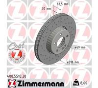 2x Disque de frein ventilé 400.5518.30 ZIMMERMANN pour MERCEDES-BENZ CLASSE C