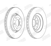2x Disque de frein ventilé 562173JC-1 JURID pour VOLVO V70 I S80 I V70 II S60 I