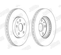 2x Disque de frein ventilé 562462JC-1 JURID pour SAAB OPEL CHEVROLET