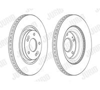 2x Disque de frein ventilé 562987JC JURID pour HYUNDAI KIA