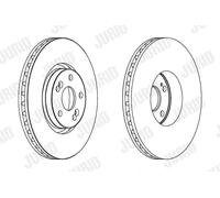 2x Disque de frein ventilé 563025JC-1 JURID pour RENAULT LAGUNA II ESPACE IV